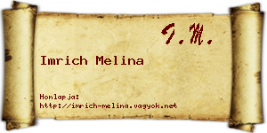 Imrich Melina névjegykártya